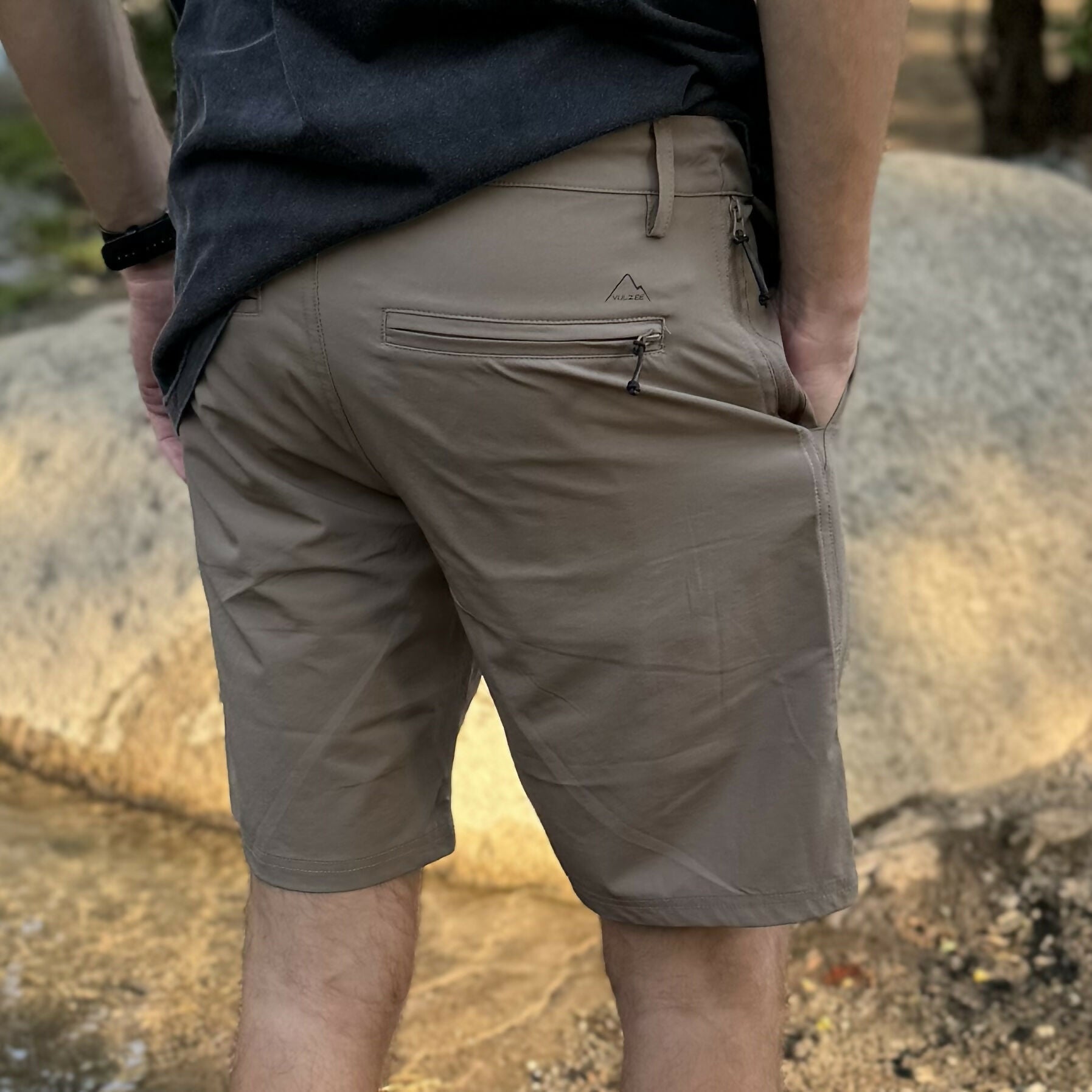 short híbrido 19" café