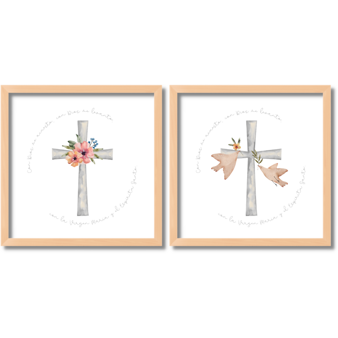 Cuadros Cruz y Oración Con Dios.