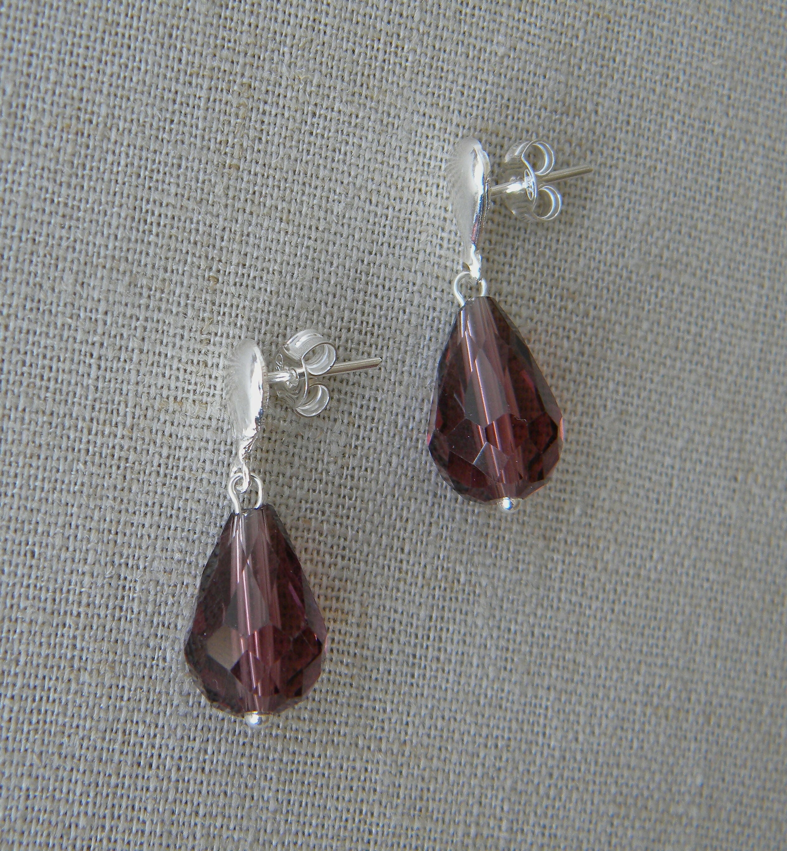 AROS GOTA PLATA COLOR VINO