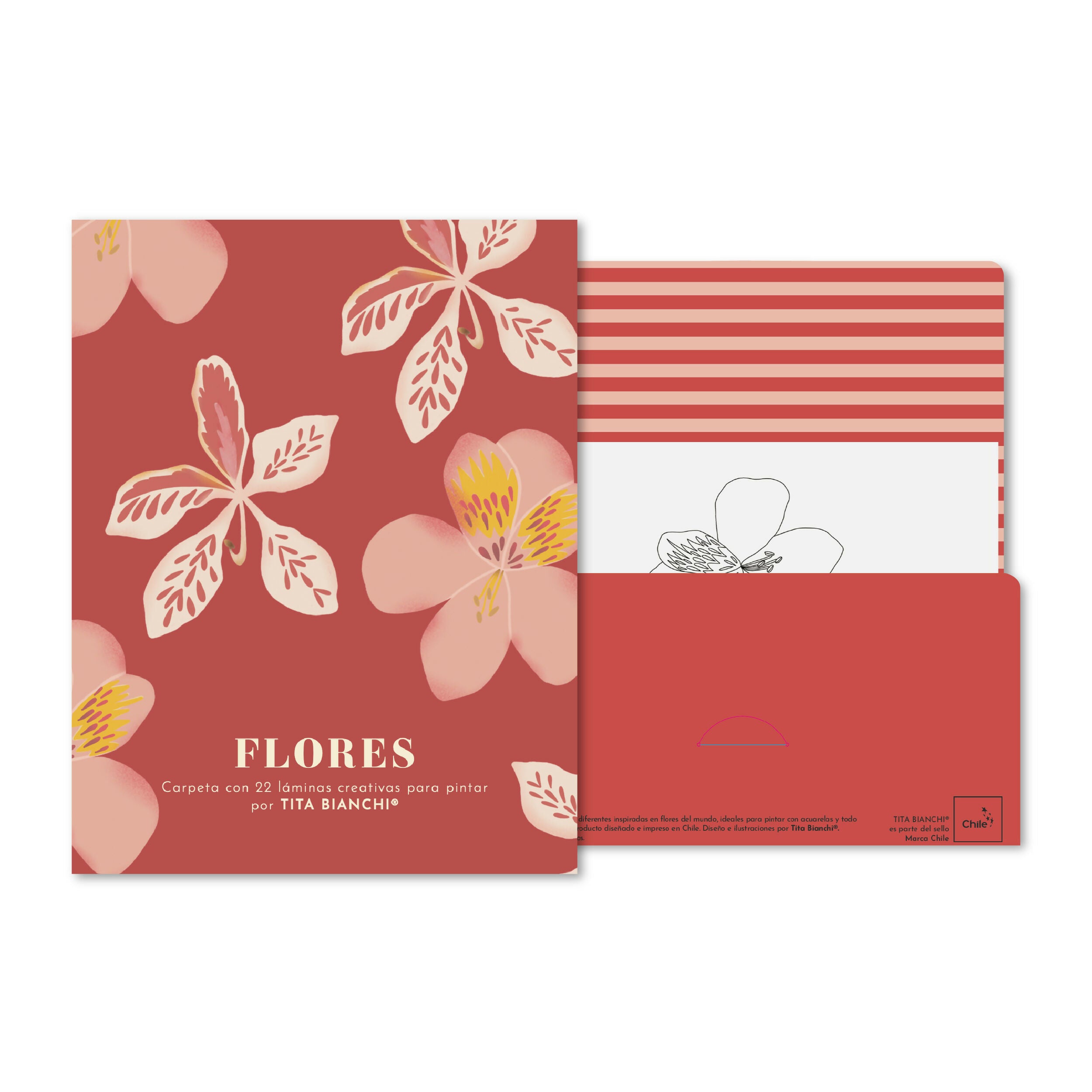 Carpeta Flores con 22 láminas para pintar