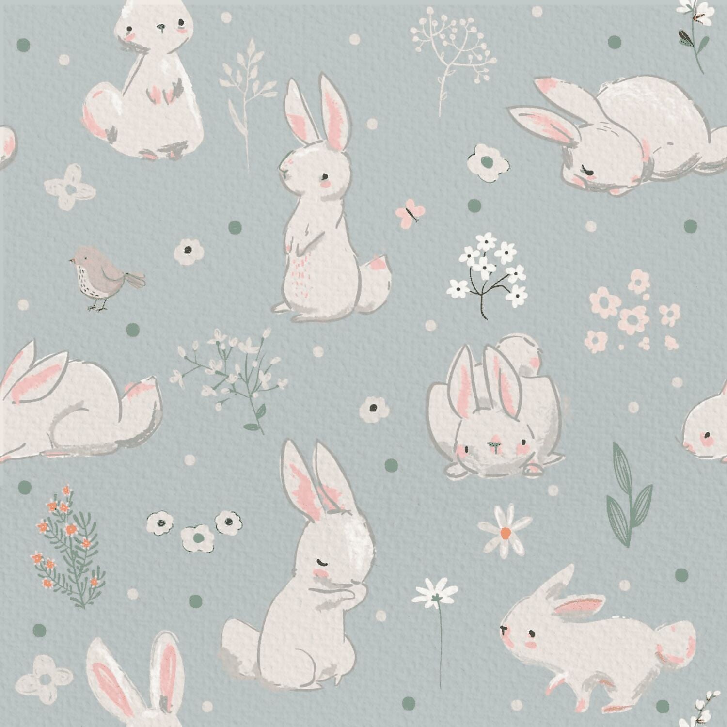 A Pedido Papel Mural Texturizado Conejos Pastel