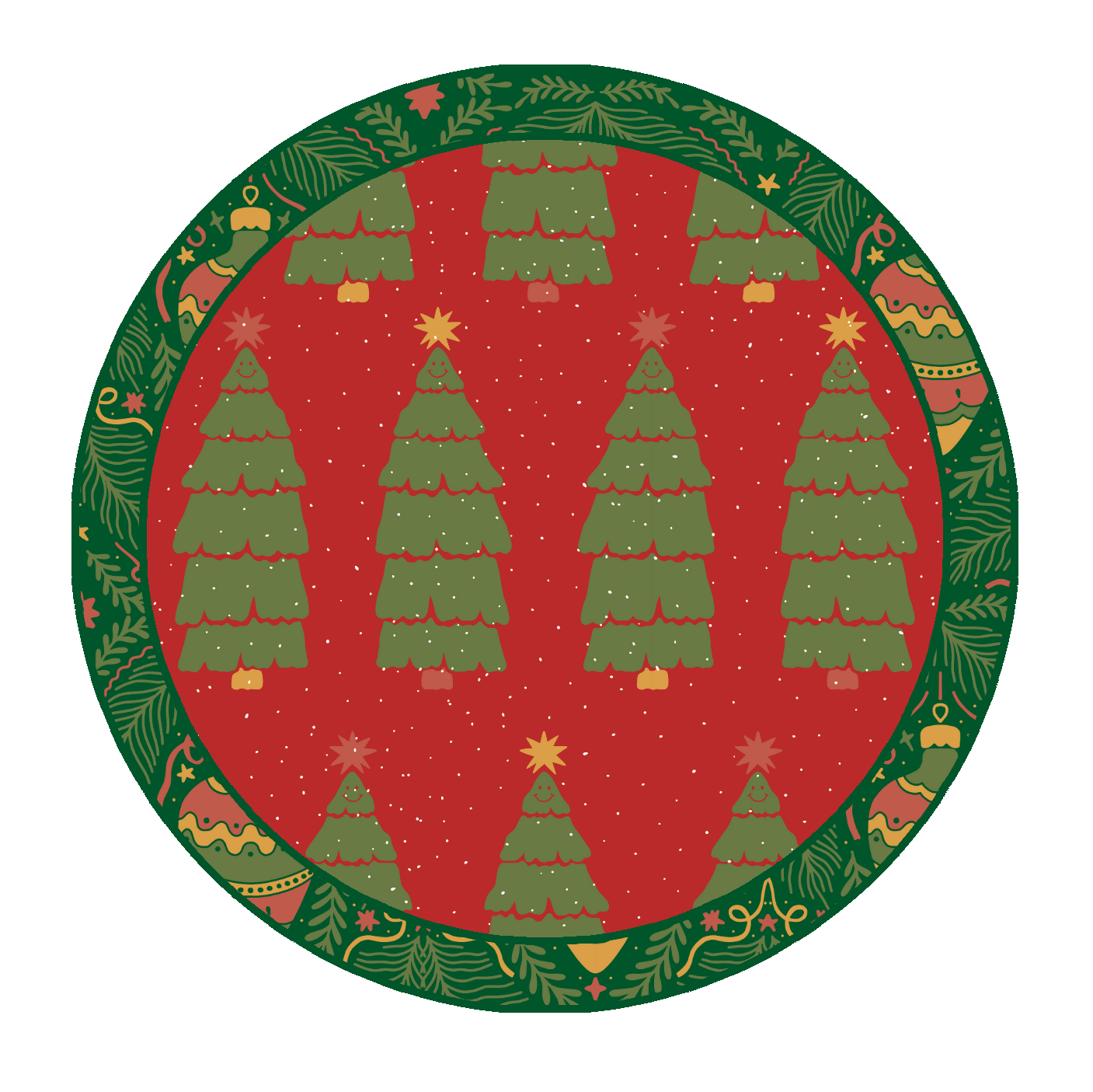 Set 6 posavasos Navidad Pinos sonrientes