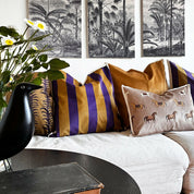 Cojín Rayas Oro Morado - 60 x 60