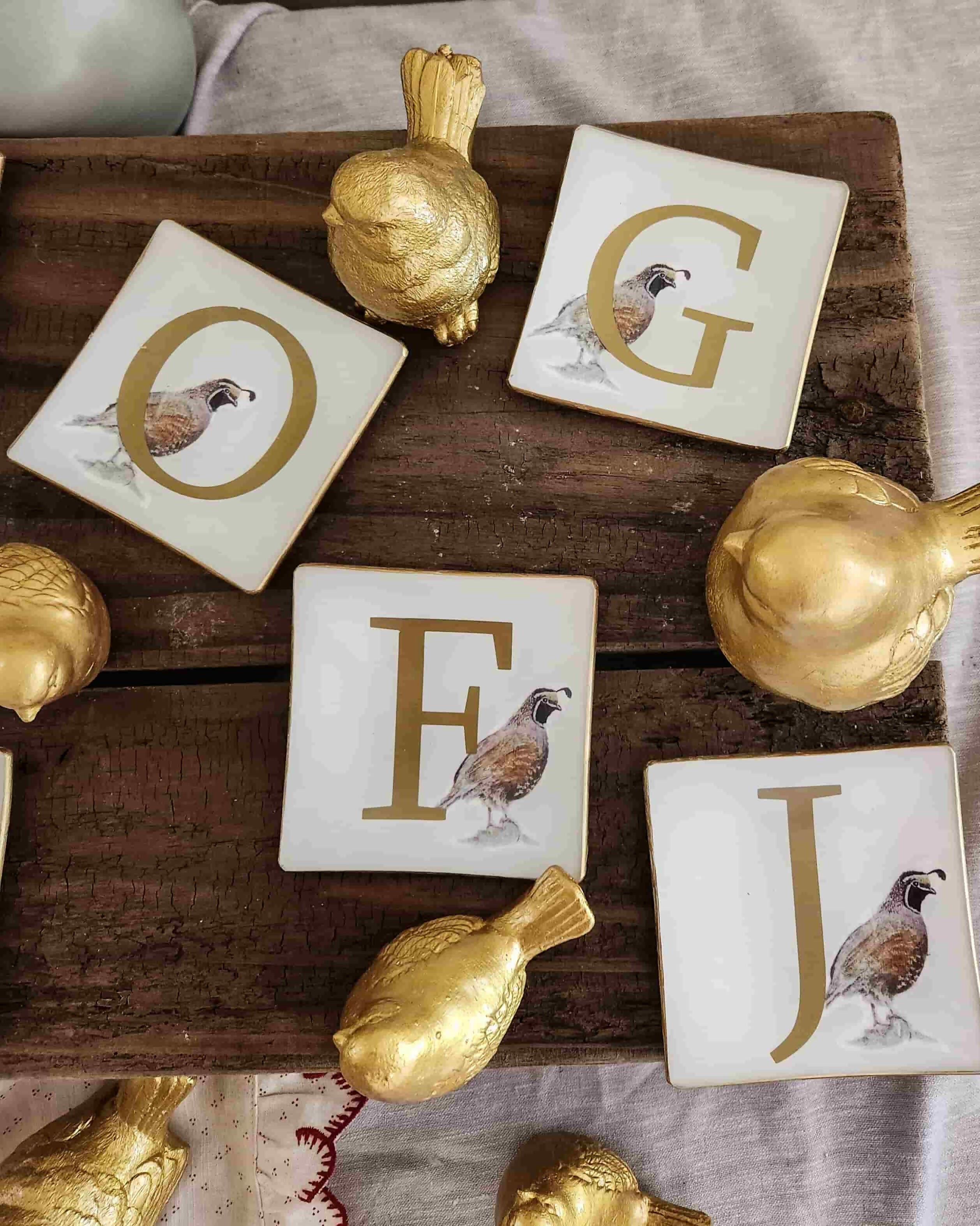 A pedido Mini plato cuadrado, Iniciales