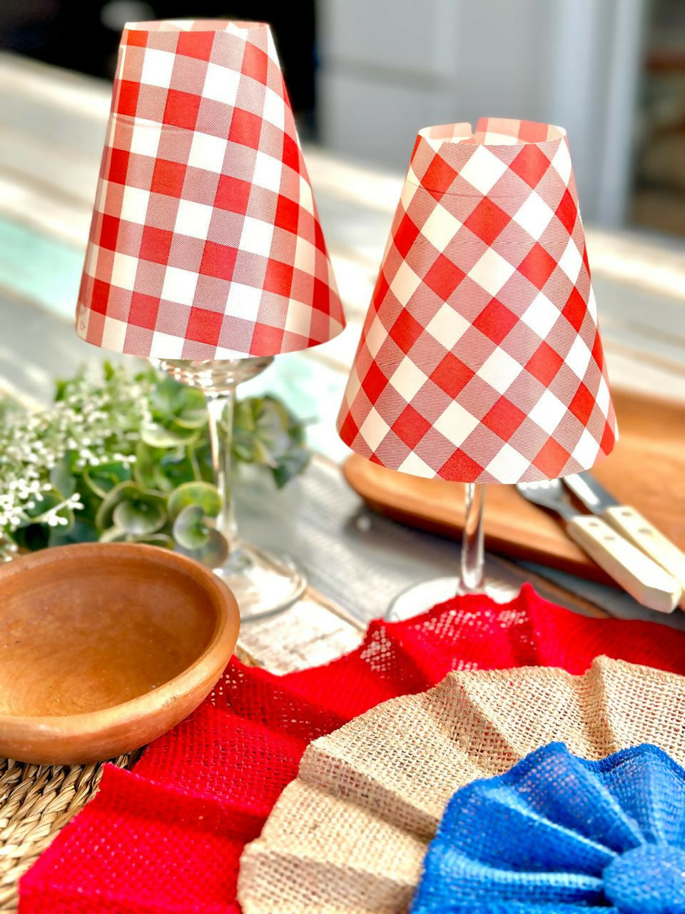 Pantallas para Copas Cuadrille Rojo