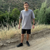 short híbrido 19" black stone wash