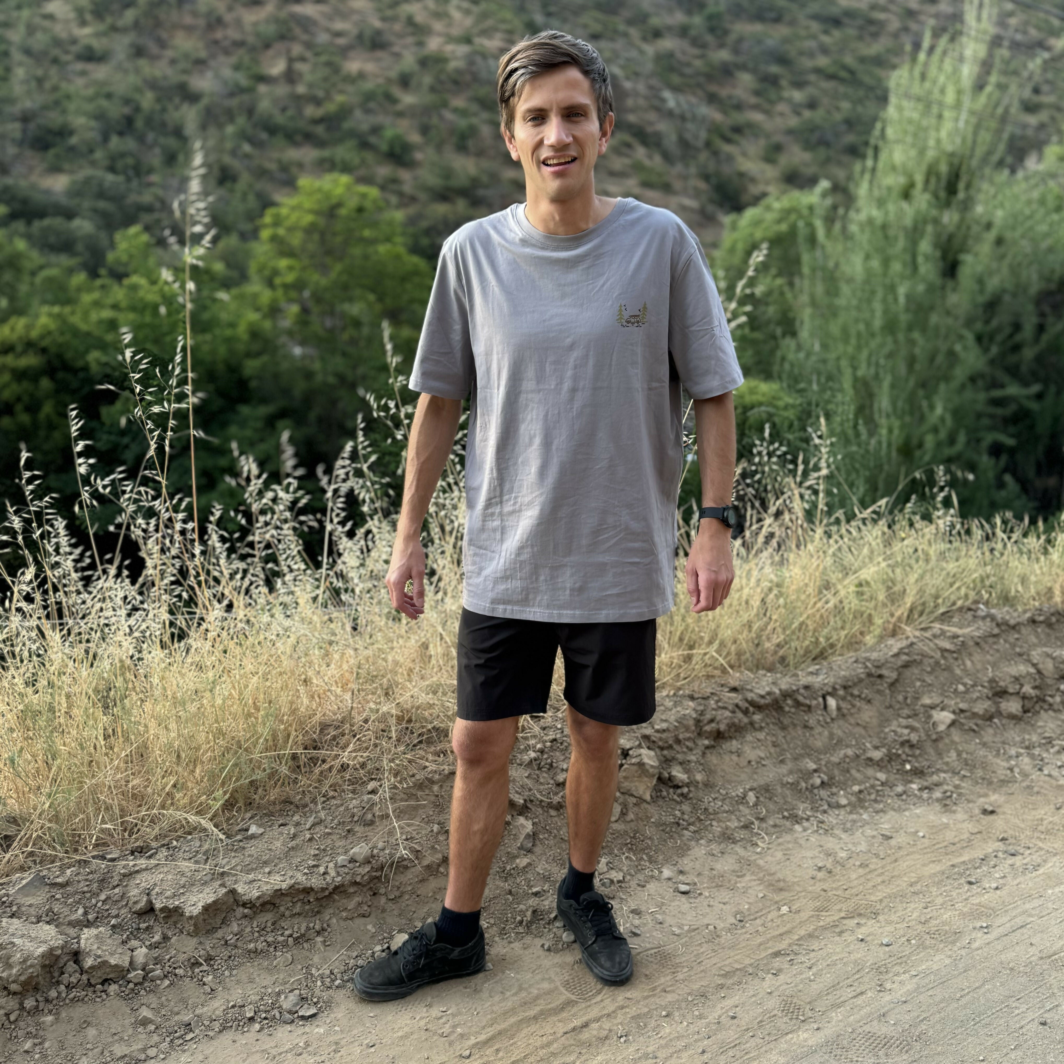 short híbrido 19" black stone wash