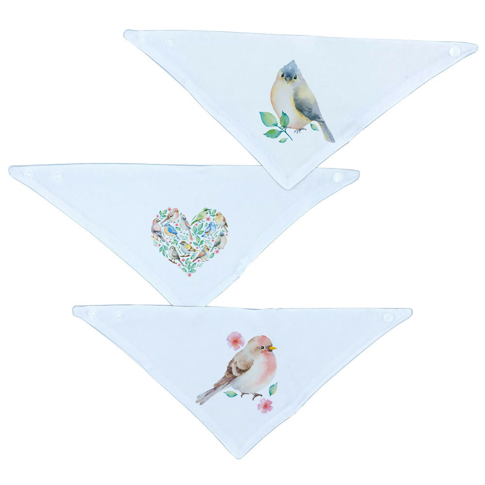 Set 3 Baberos – Bandanas Pajaritos