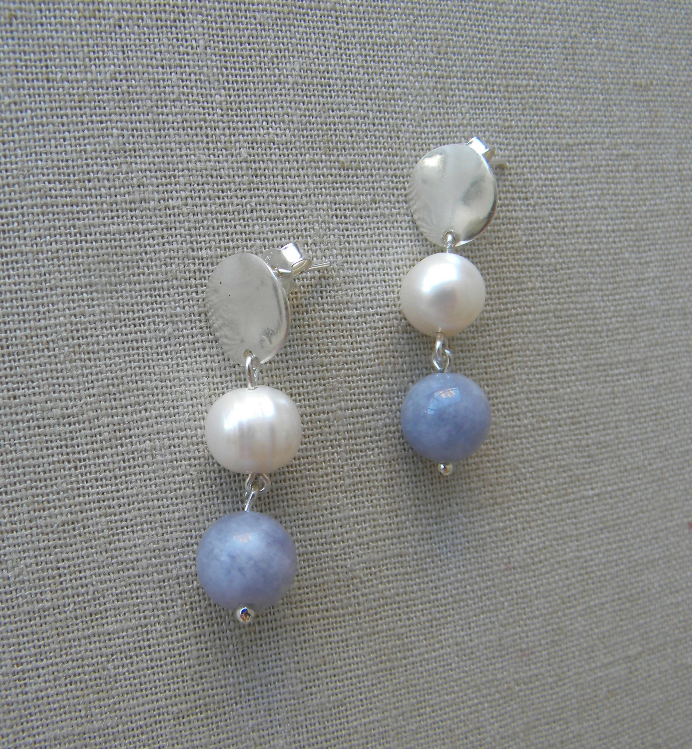 AROS PLATA PERLA RIO Y AGUA MARINA