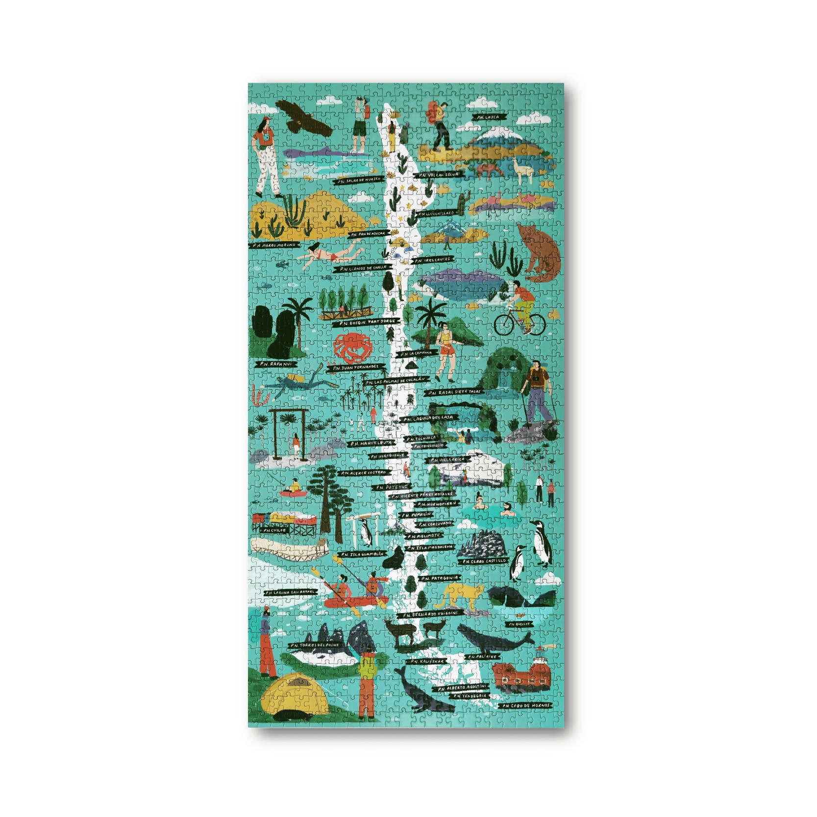 Puzzle Mapa de Chile Parques Nacionales 1000 Piezas