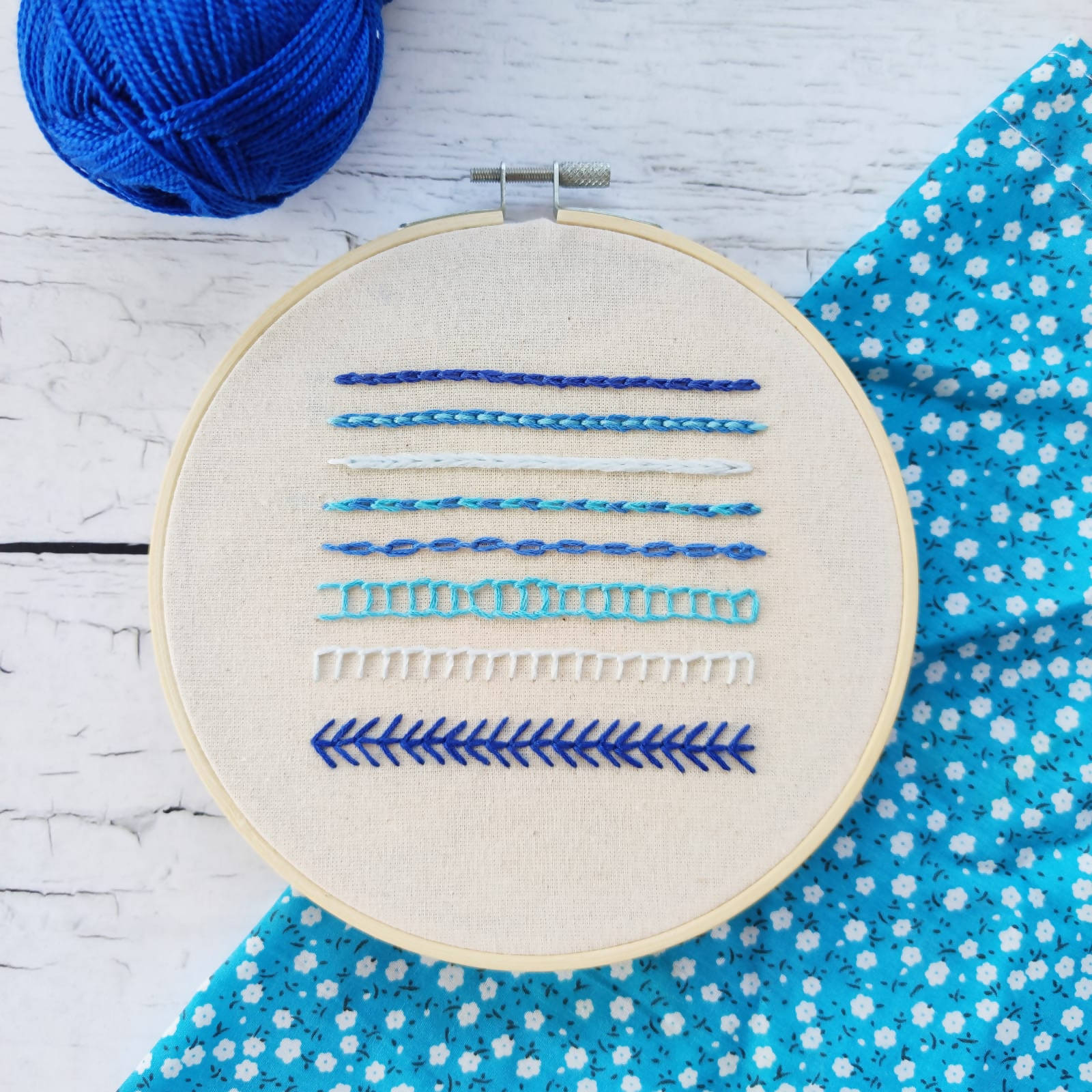 Kit mostrario de puntos de bordado con clases on line