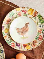Conjunto Platos redondo Gallina/ Gallo