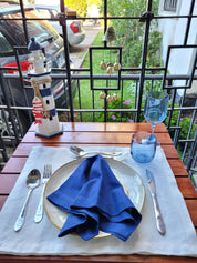 Servilletas lino algodon azul, pack de 4