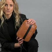 MINIKNOT Bandolera / Camel / Negro