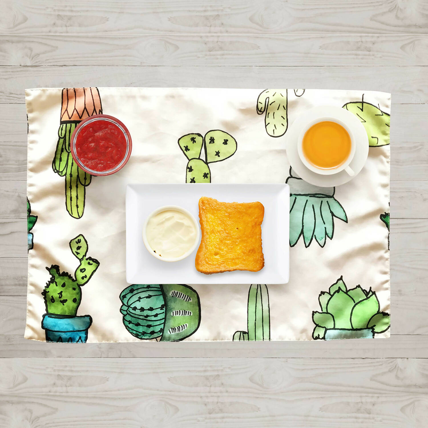 Set x 6 individuales anti manchas rectangulares cactus Paper Home