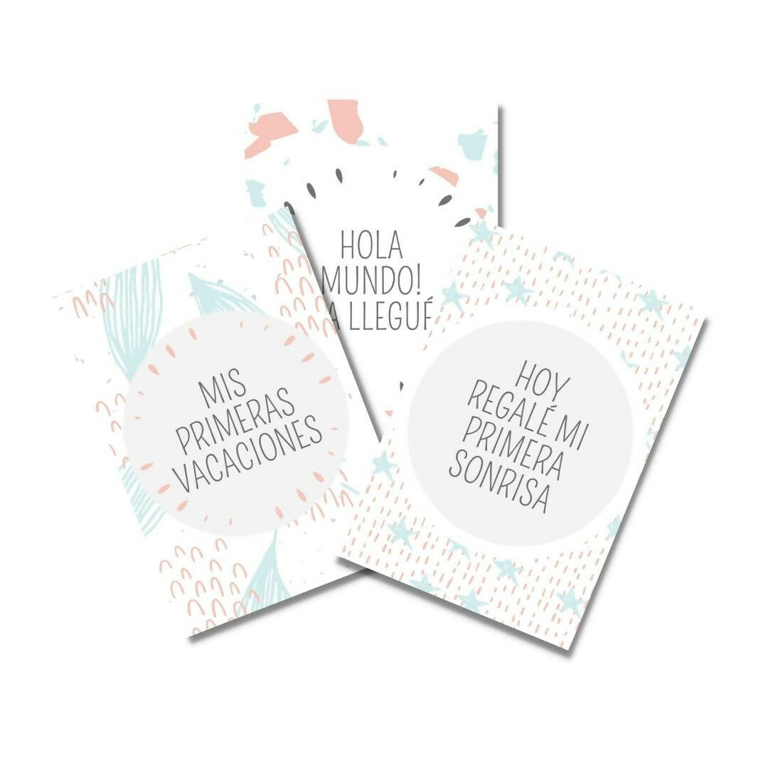Tarjetas Hitos Bebé "Festa Menta"