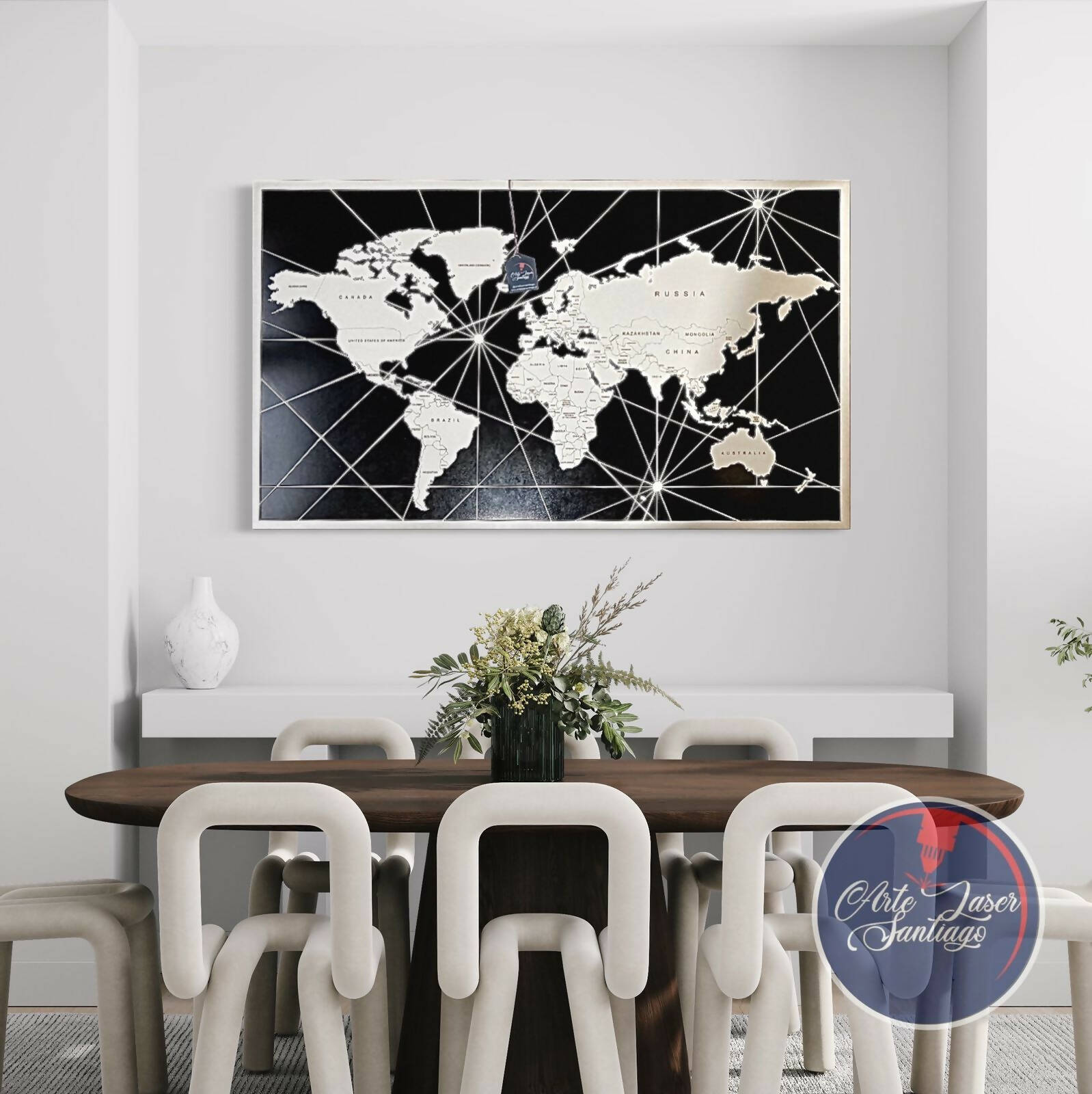 (A PEDIDO) Planisferio colores Paìses grabados 120x70cm