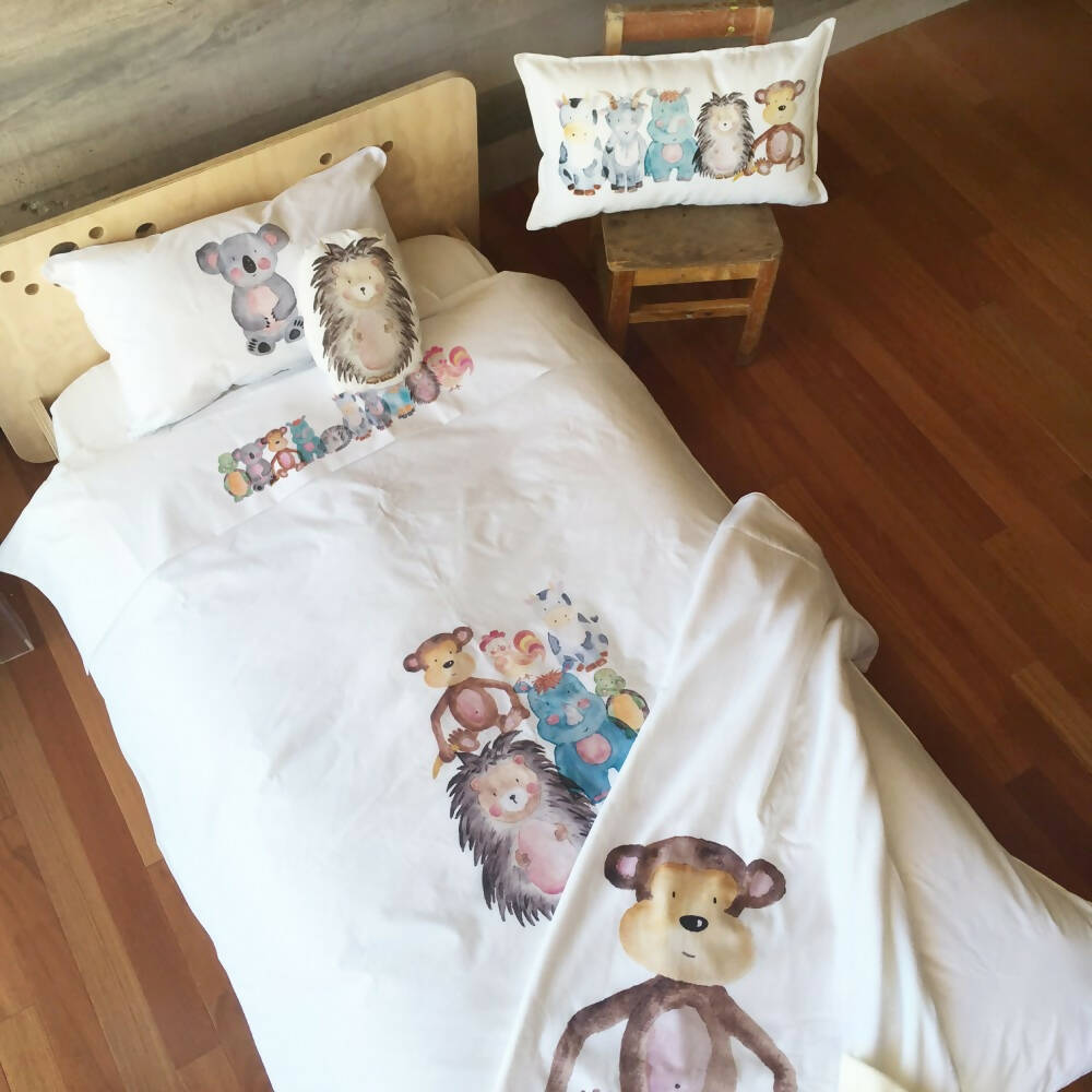 Juego de Sábanas Animales acuarela