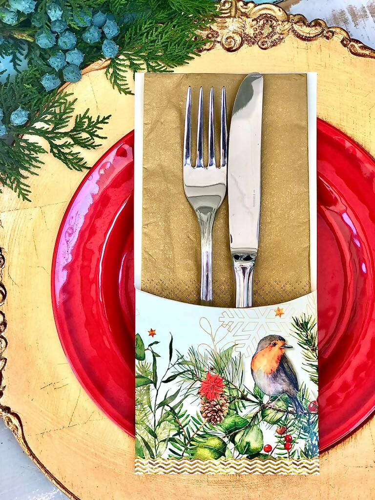 Porta Cubierto Pájaro Navideño