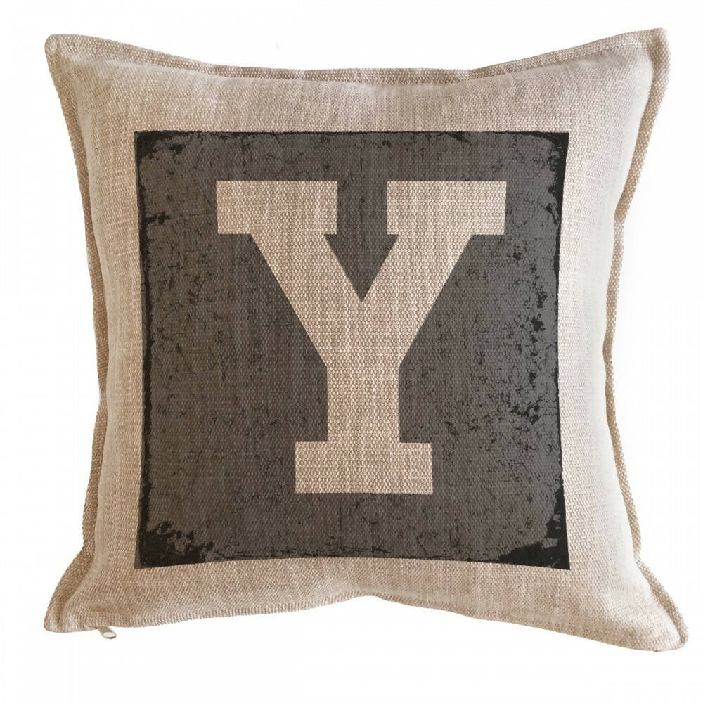 Cojín Letra Fondo Gris