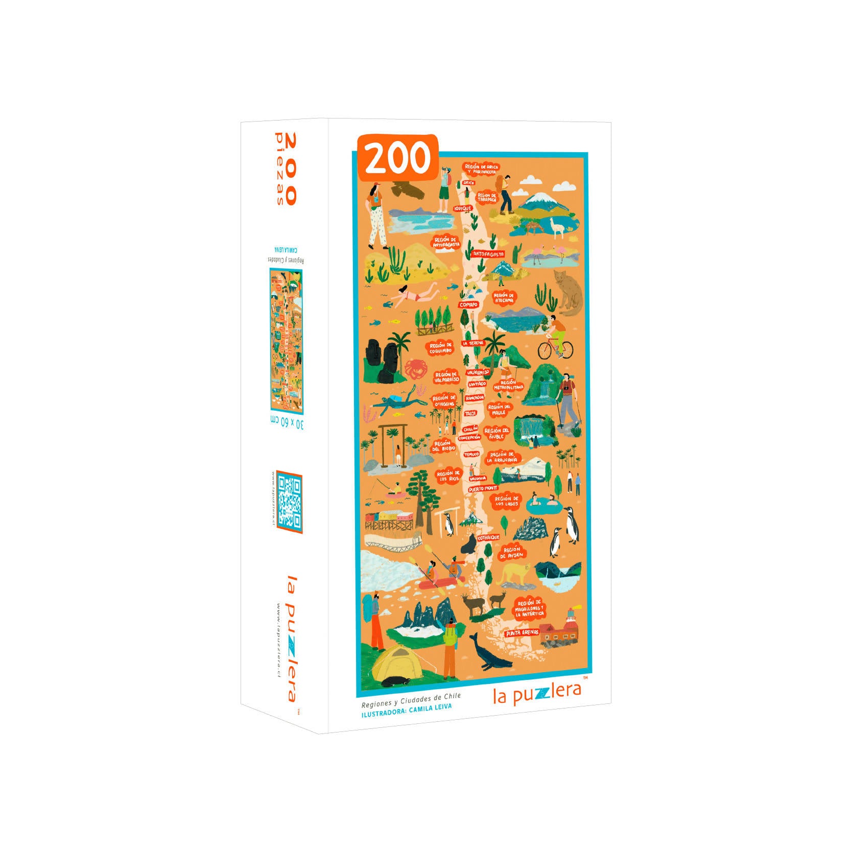 Puzzle Mapa de Chile Regiones y Ciudades 200 Piezas