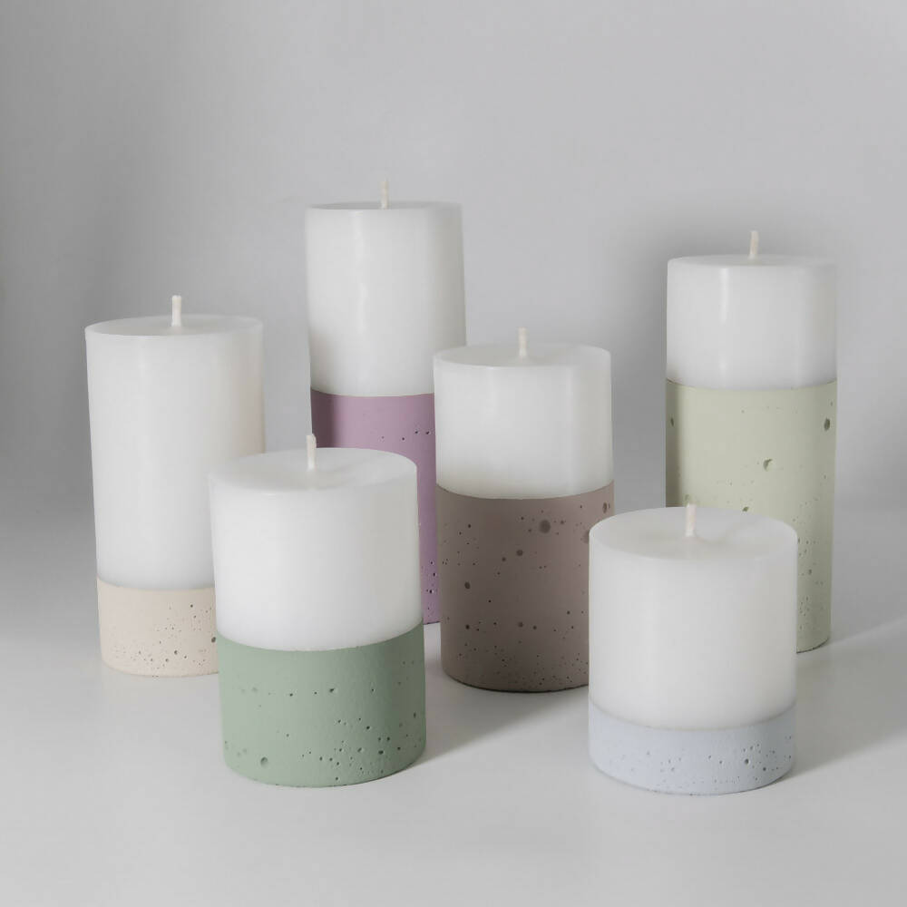 Pack 6 Velas con hormigón Color Tierra (18cm, 16cm, 14cm, 12cm, 10cm, 8cm) Küme