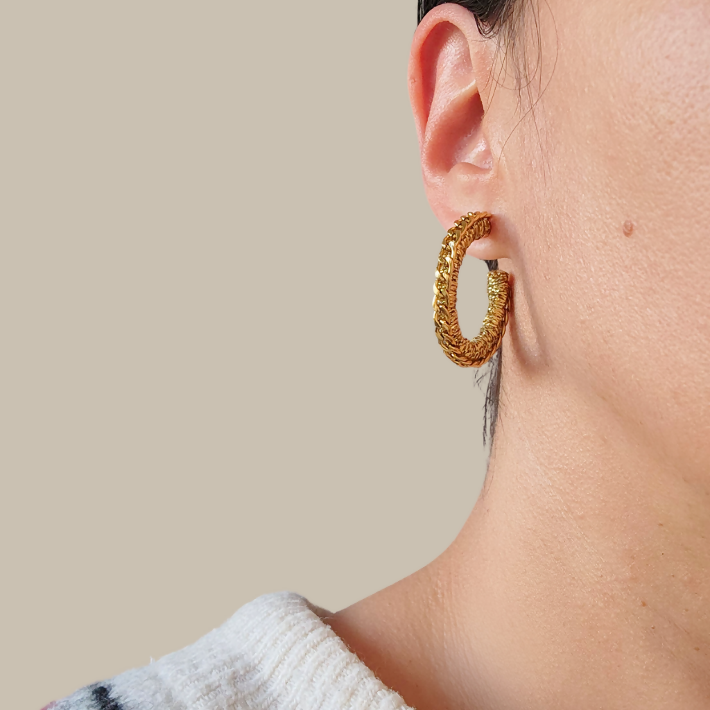 AROS HOOPS CHARLOTTE DORADO