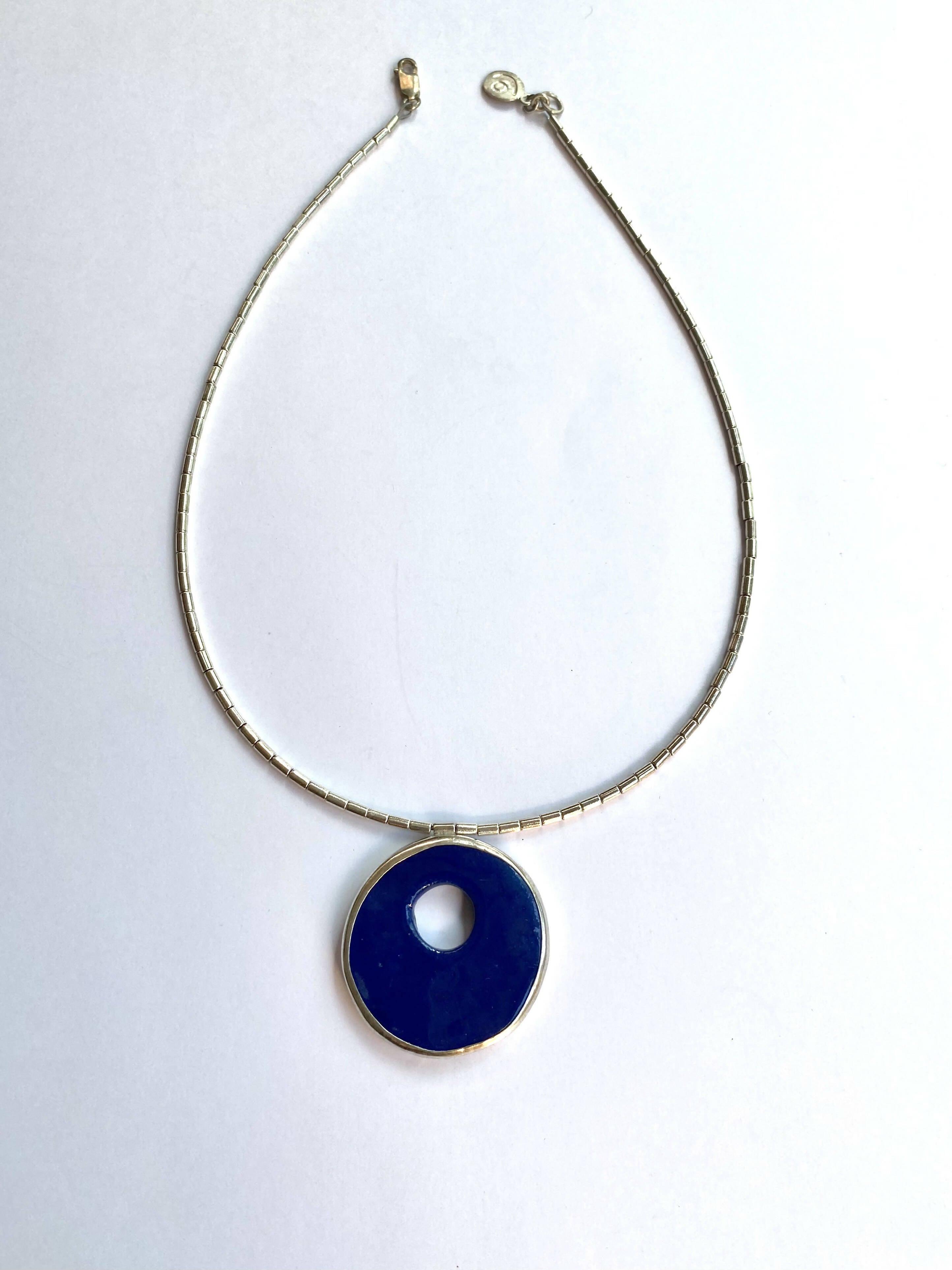 Collar disco M_azul