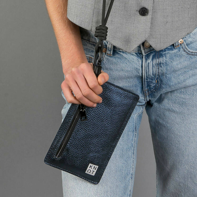 BBKNOT Portacelular / Azul Metálico / Negro