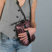 MINIKNOT Bandolera / Rojo Metálico / Negro