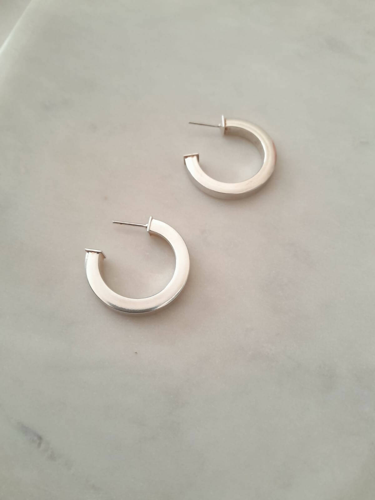 Argollas olimpia brillantes silver 27mm