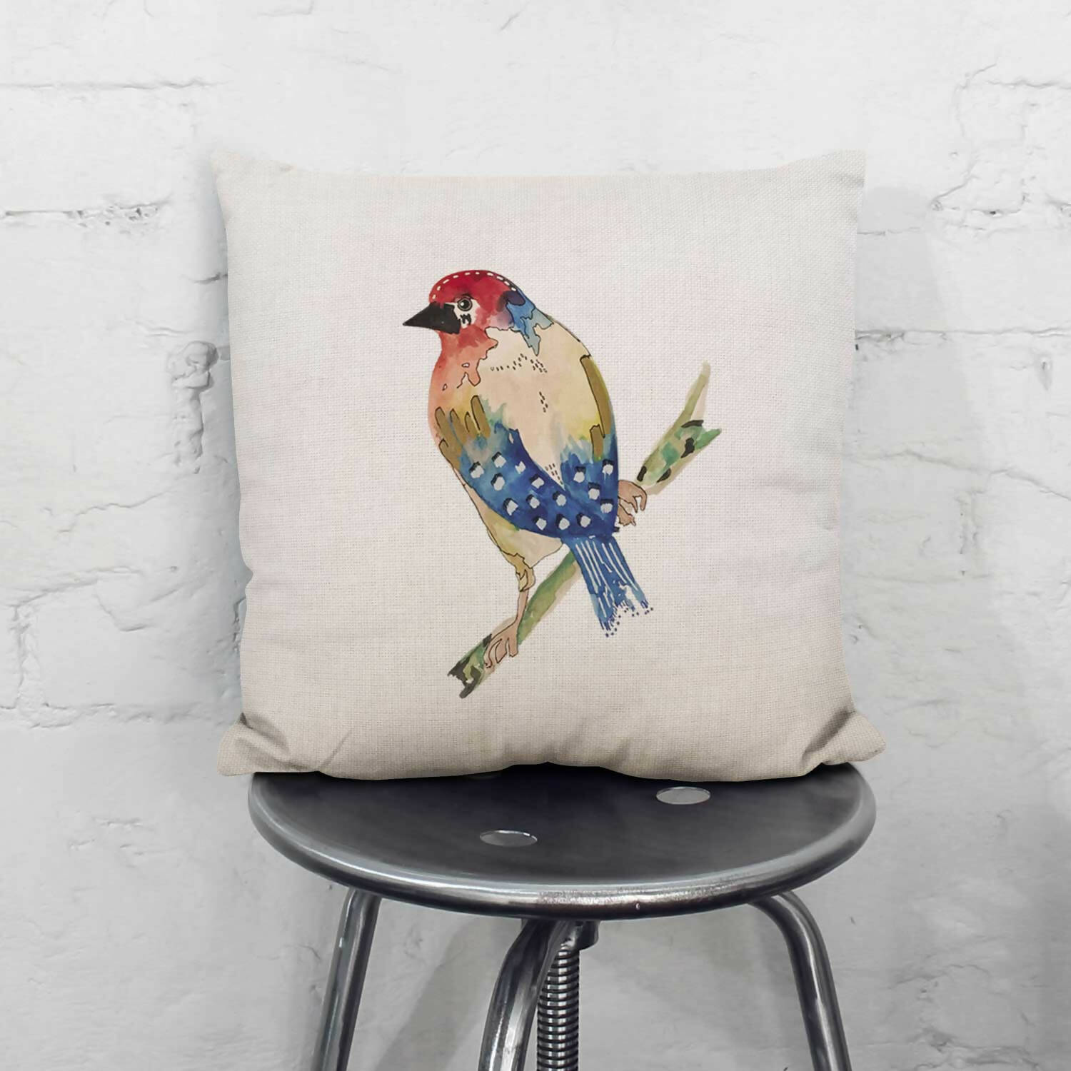 Cojín con relleno 45 x 45 cm pájaro colores Paper Home
