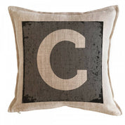 Cojín Letra Fondo Gris