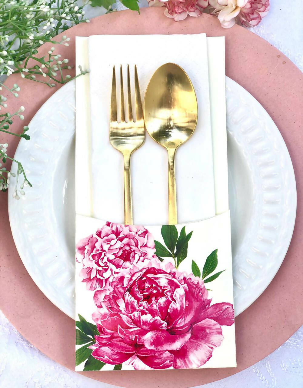 Porta Cubierto Peonias