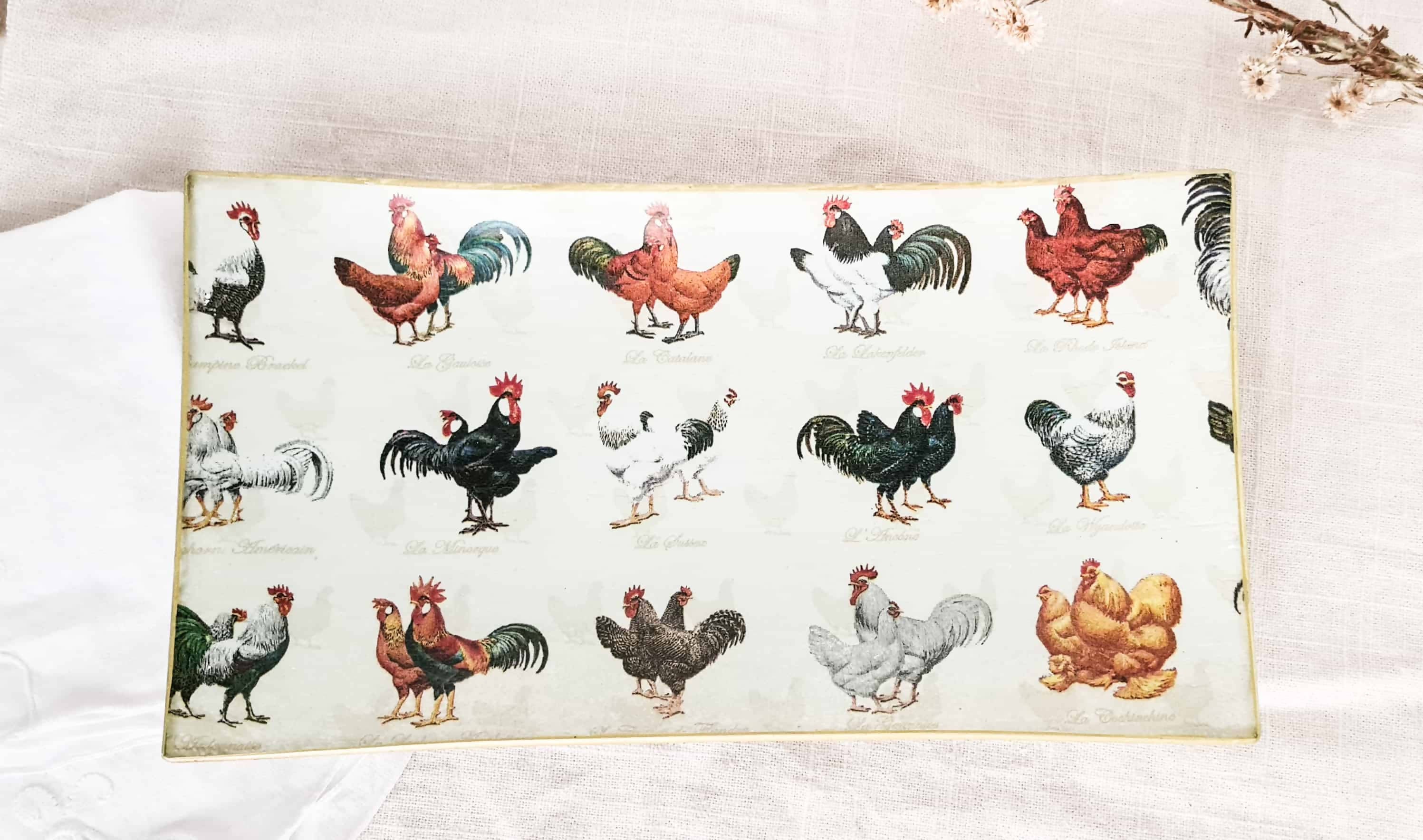 Bandeja Rectangular Gallinas