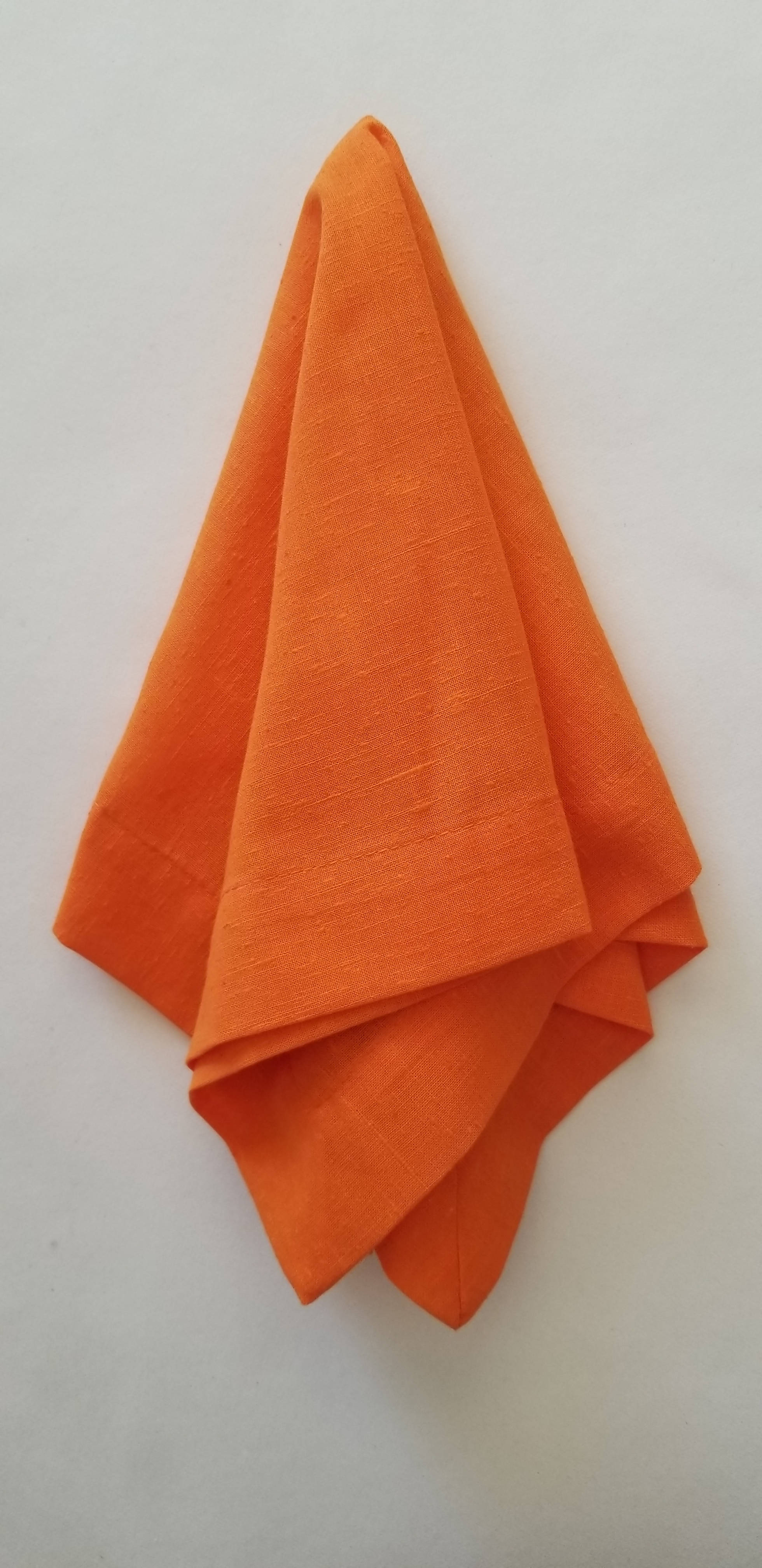 Servilletas lino poliester naranja ideal para terraza, pack de 4