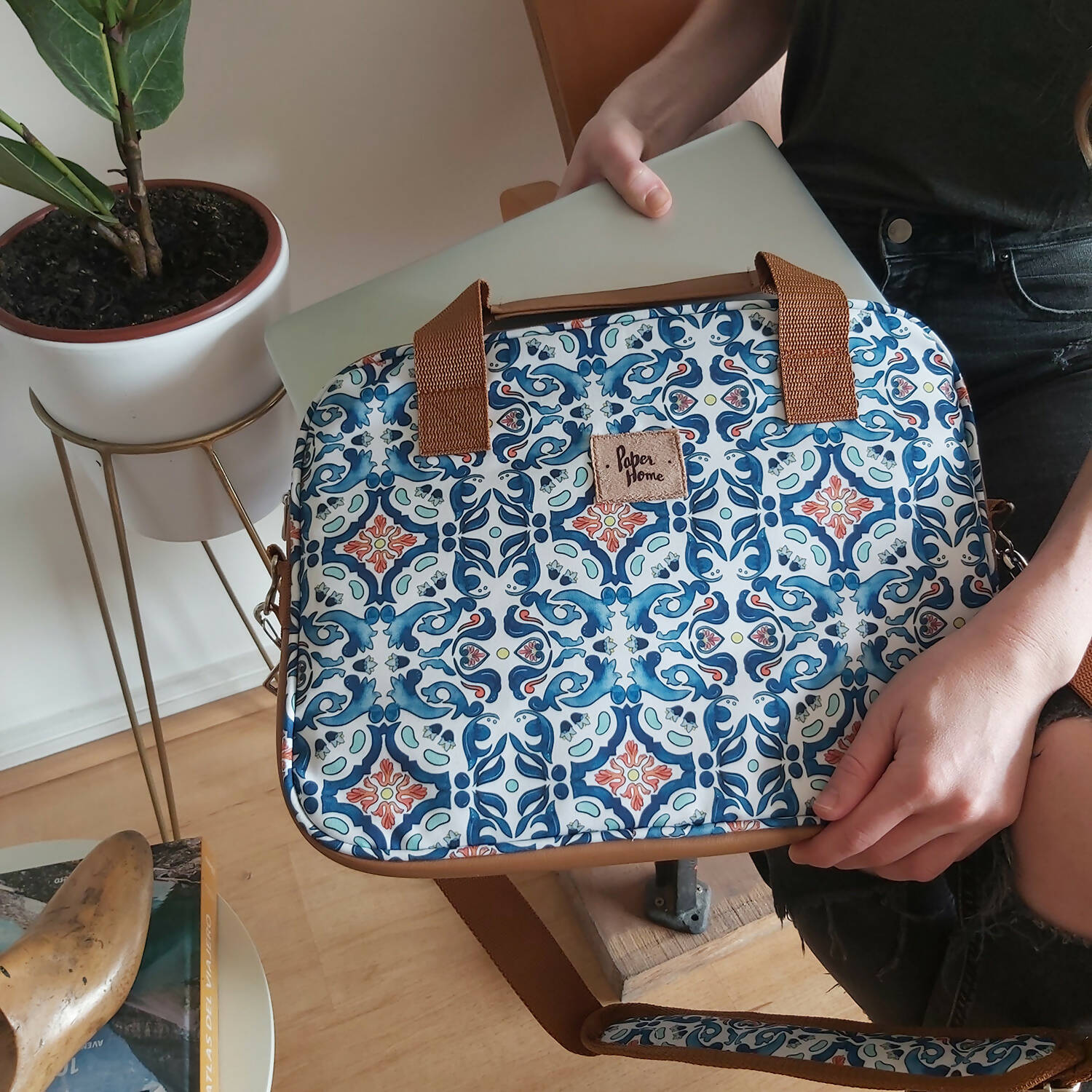 Bolso de notebook sustentable 13" y 14" pulgadas mosaico Paper Home