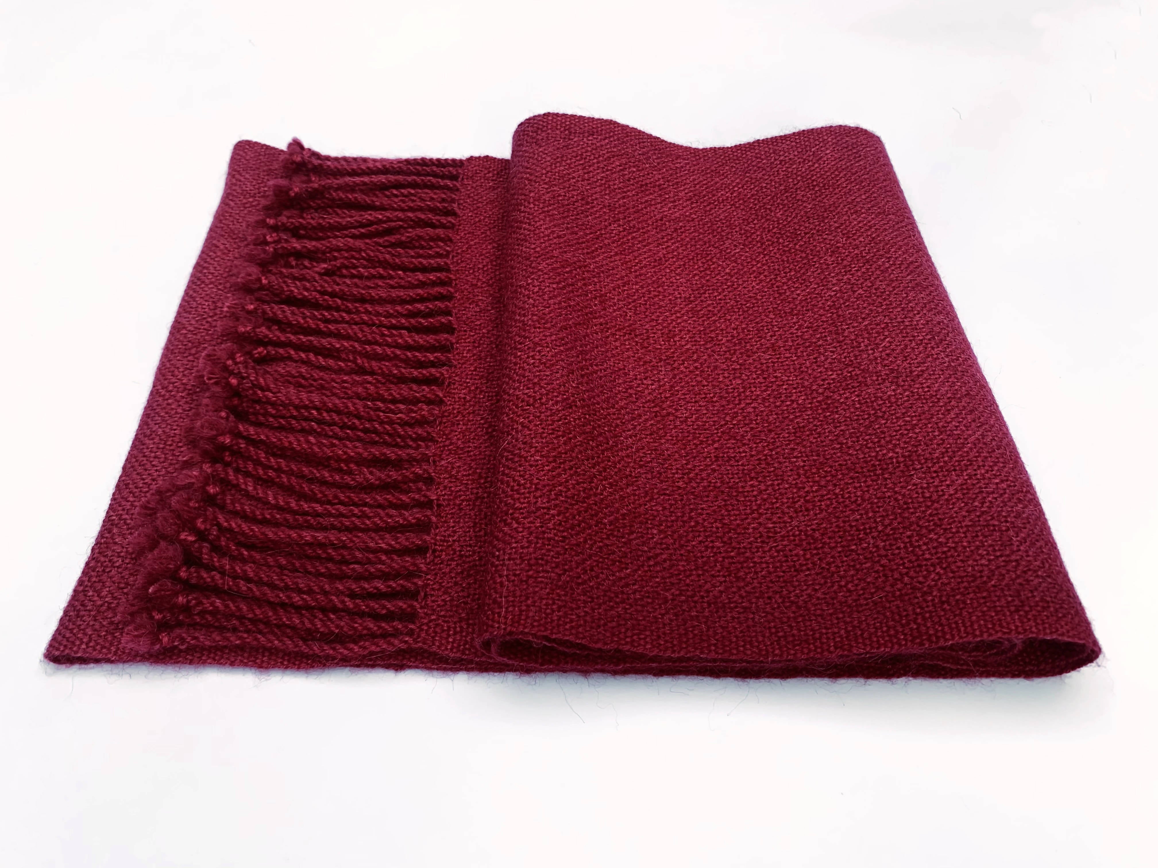 BUFANDA ALPACA COLOR BURDEO