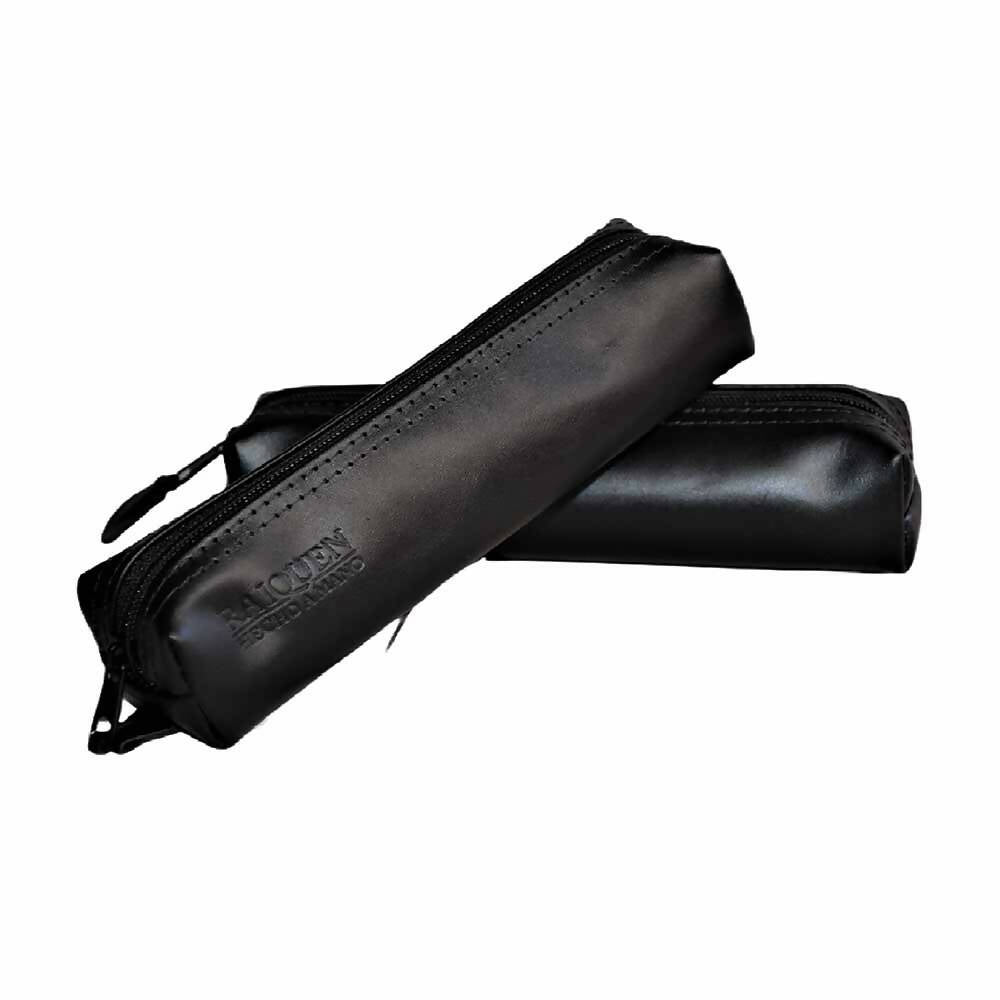 Estuche de cuero multiuso Tubo negro Raiquen hecho a mano