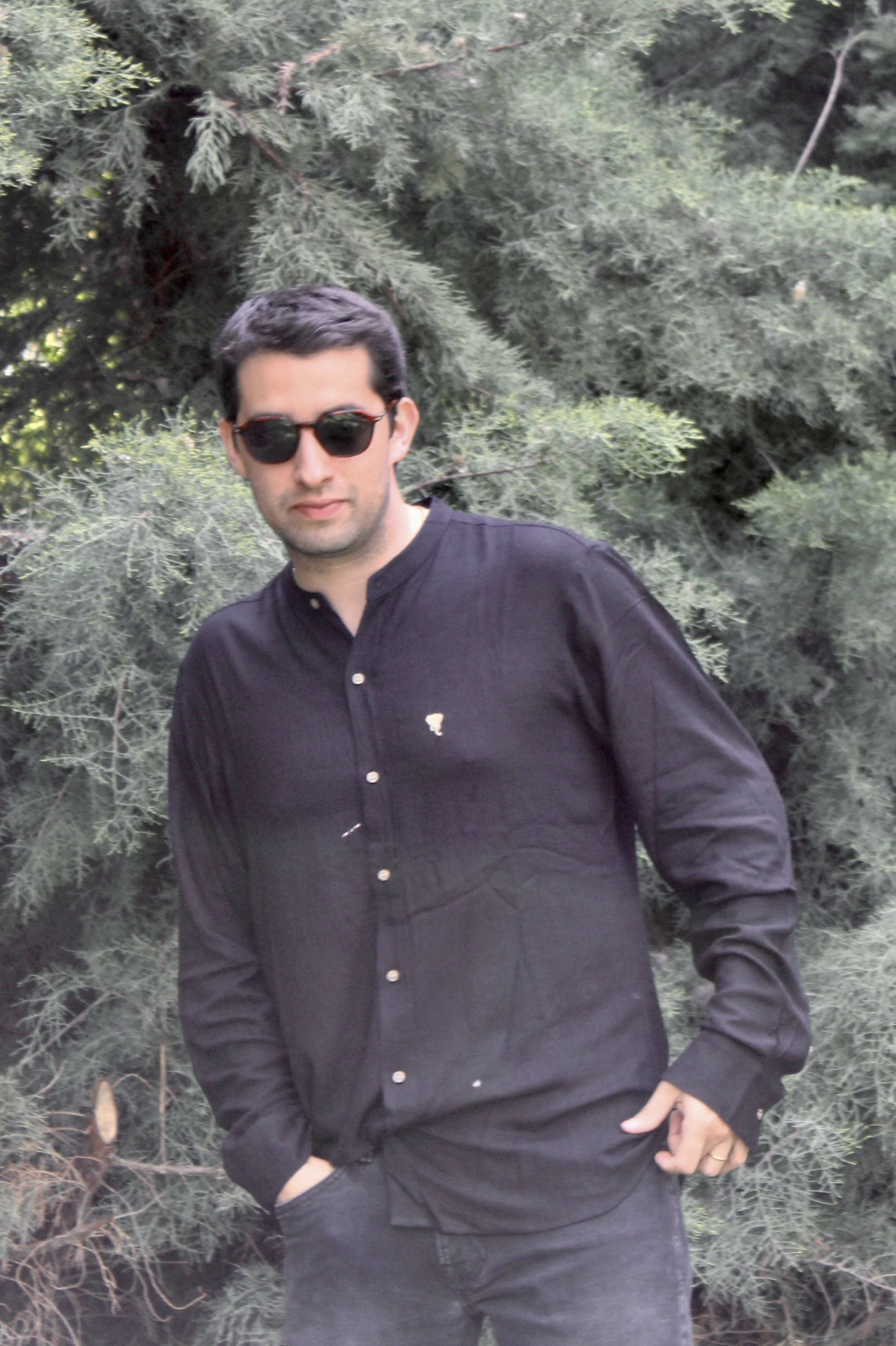 Camisa Jaipur Negra Lino y Viscosa