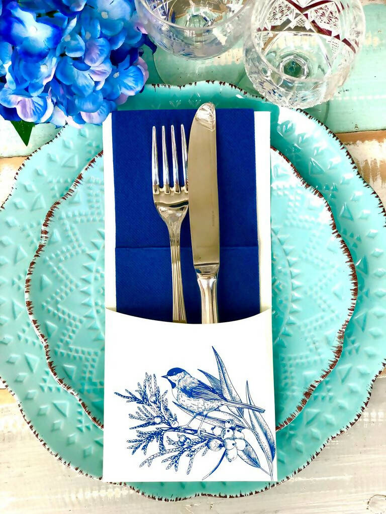 Porta Cubierto Pájaro Azul