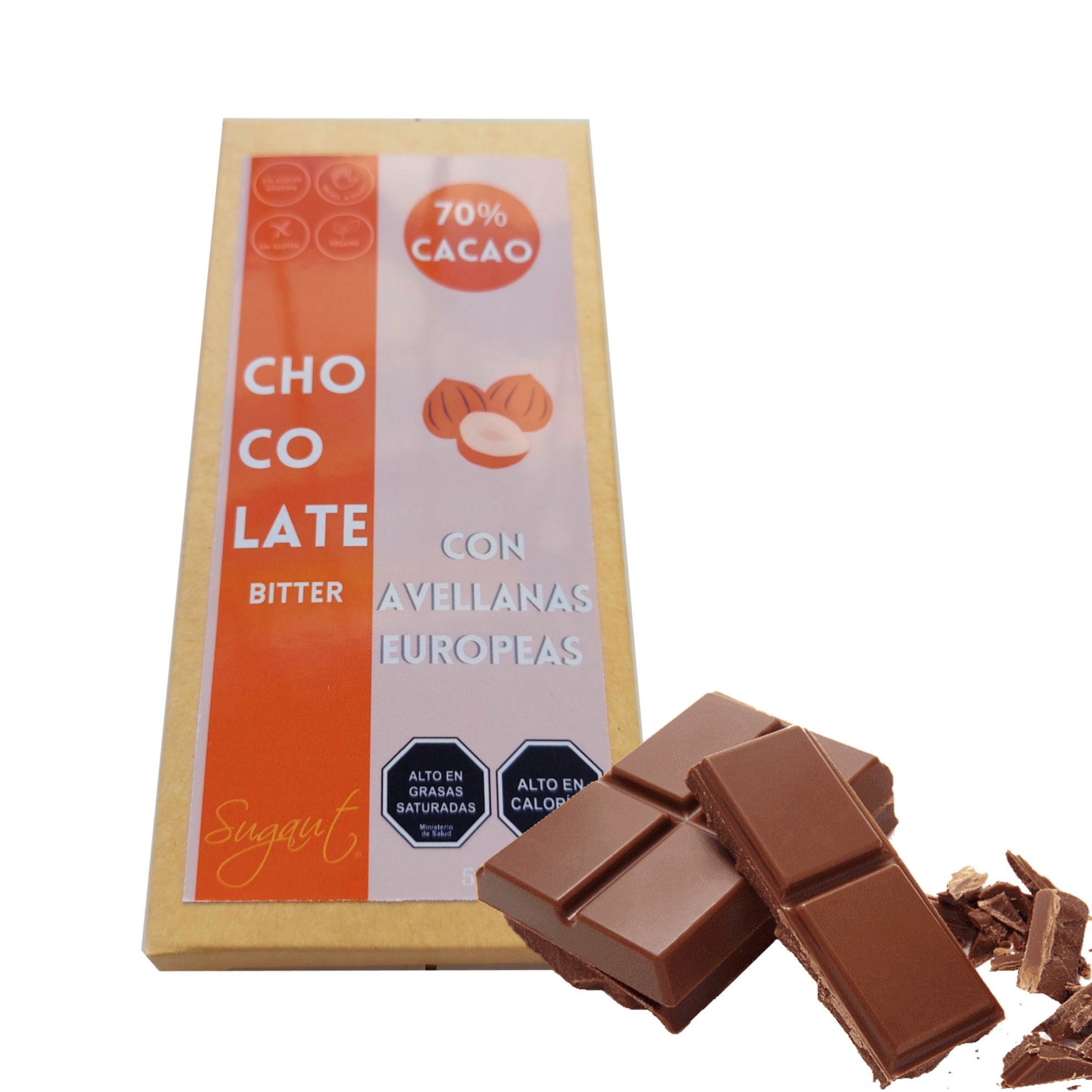 Chocolate Con Avellanas Europeas - 70% Cacao 50gr