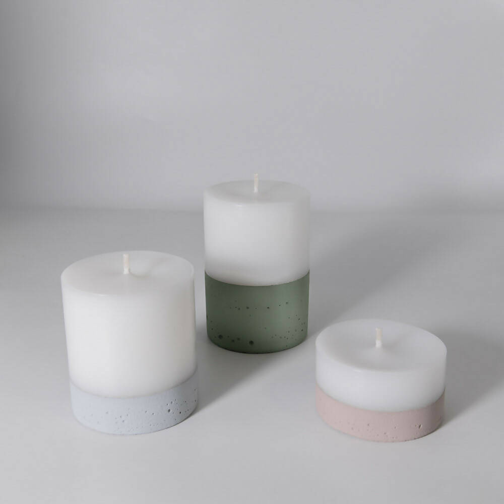 Pack 3 Velas con hormigón Tierra S (10cm, 8cm, 4,5cm) Küme