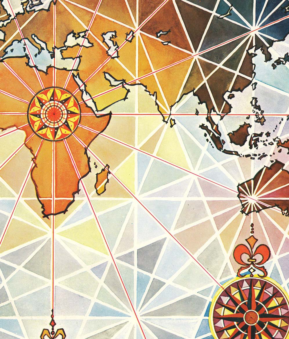 Mapa Mundi África Geométrica - Lámina