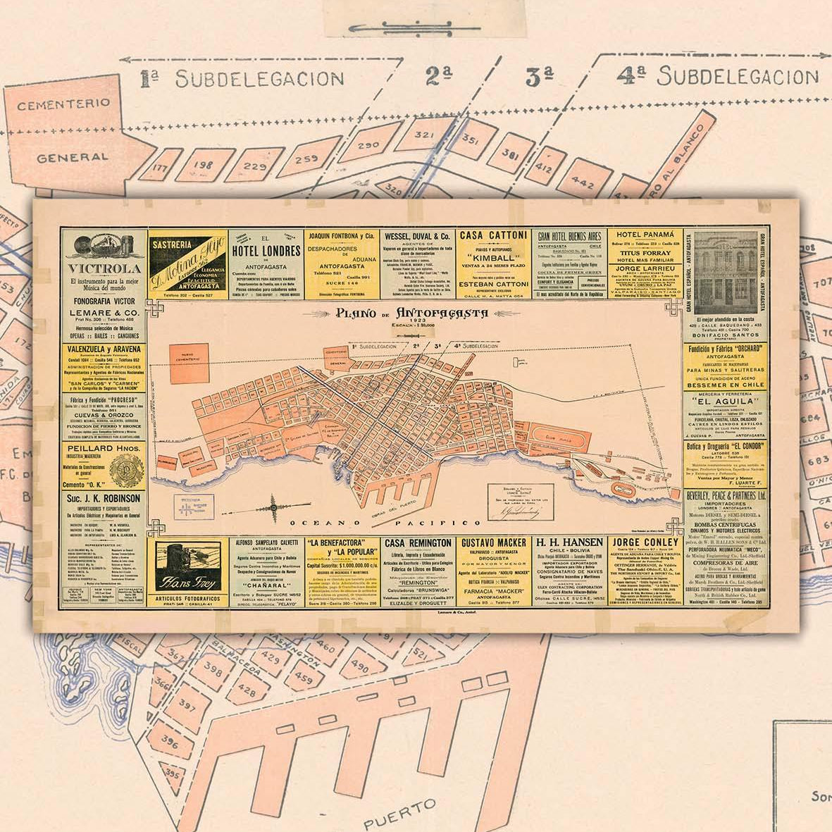 Plano de Antofagasta 1923 - Lámina - Mappin