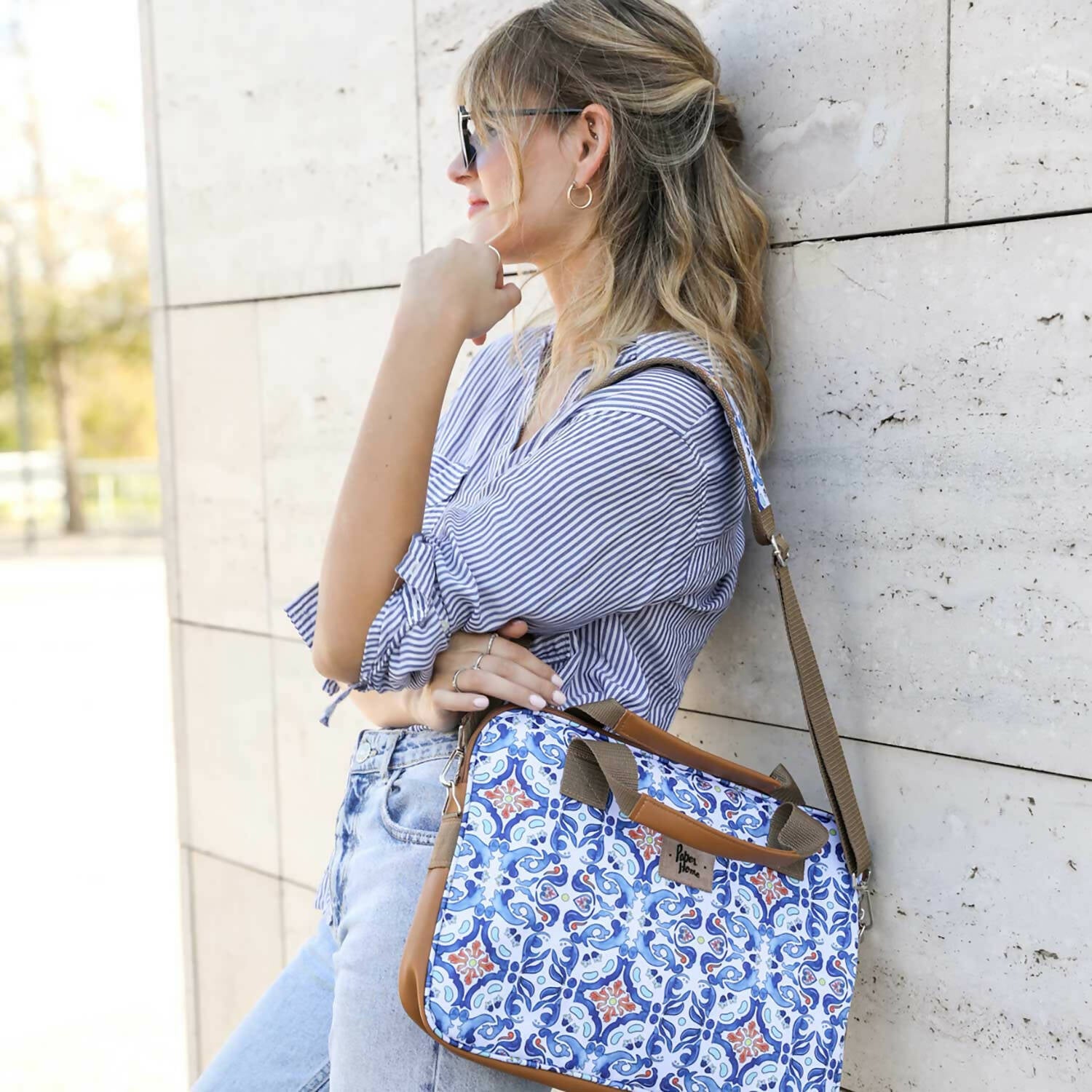 Bolso de notebook sustentable 13" y 14" pulgadas mosaico Paper Home