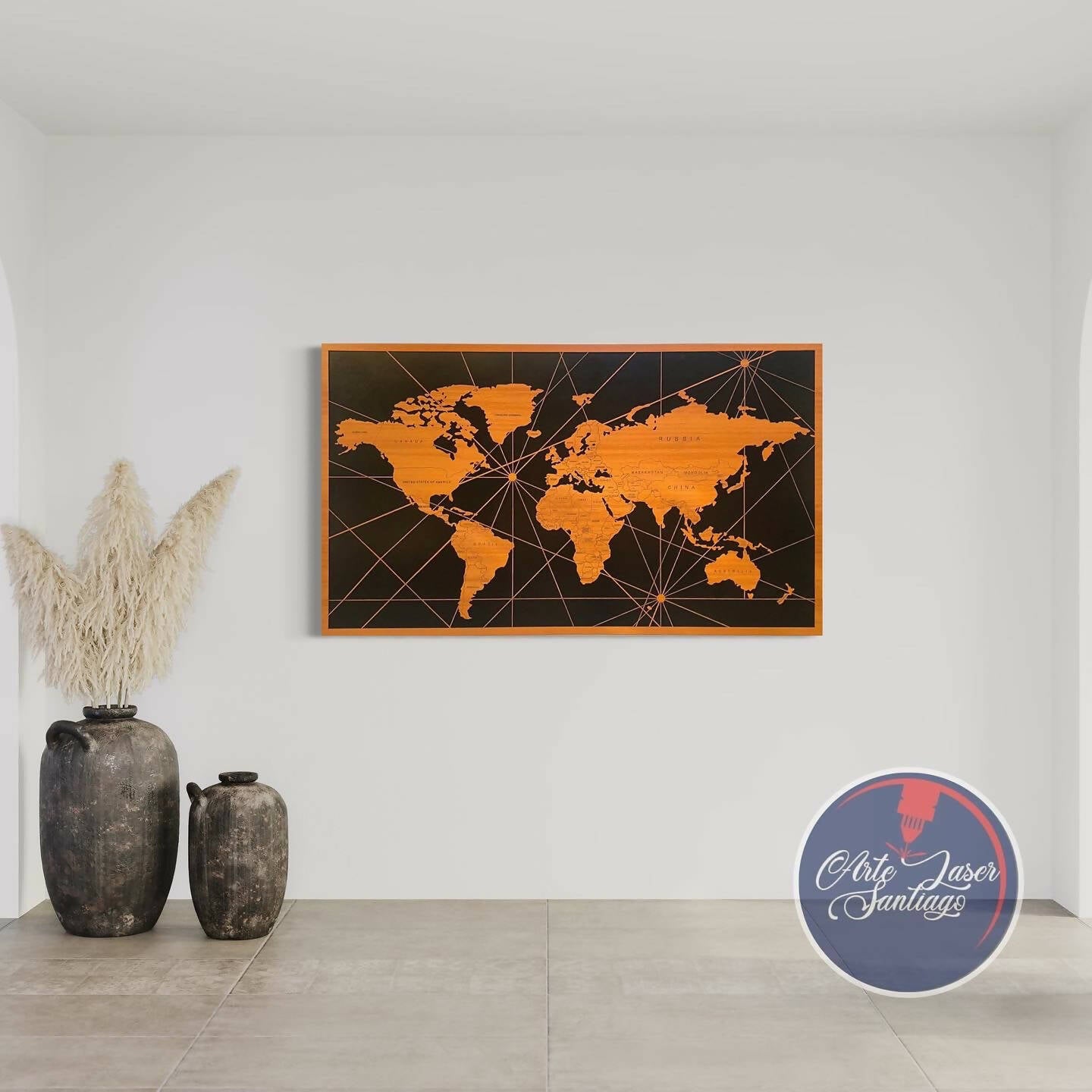 (A PEDIDO) Planisferio colores Paìses grabados 120x70cm