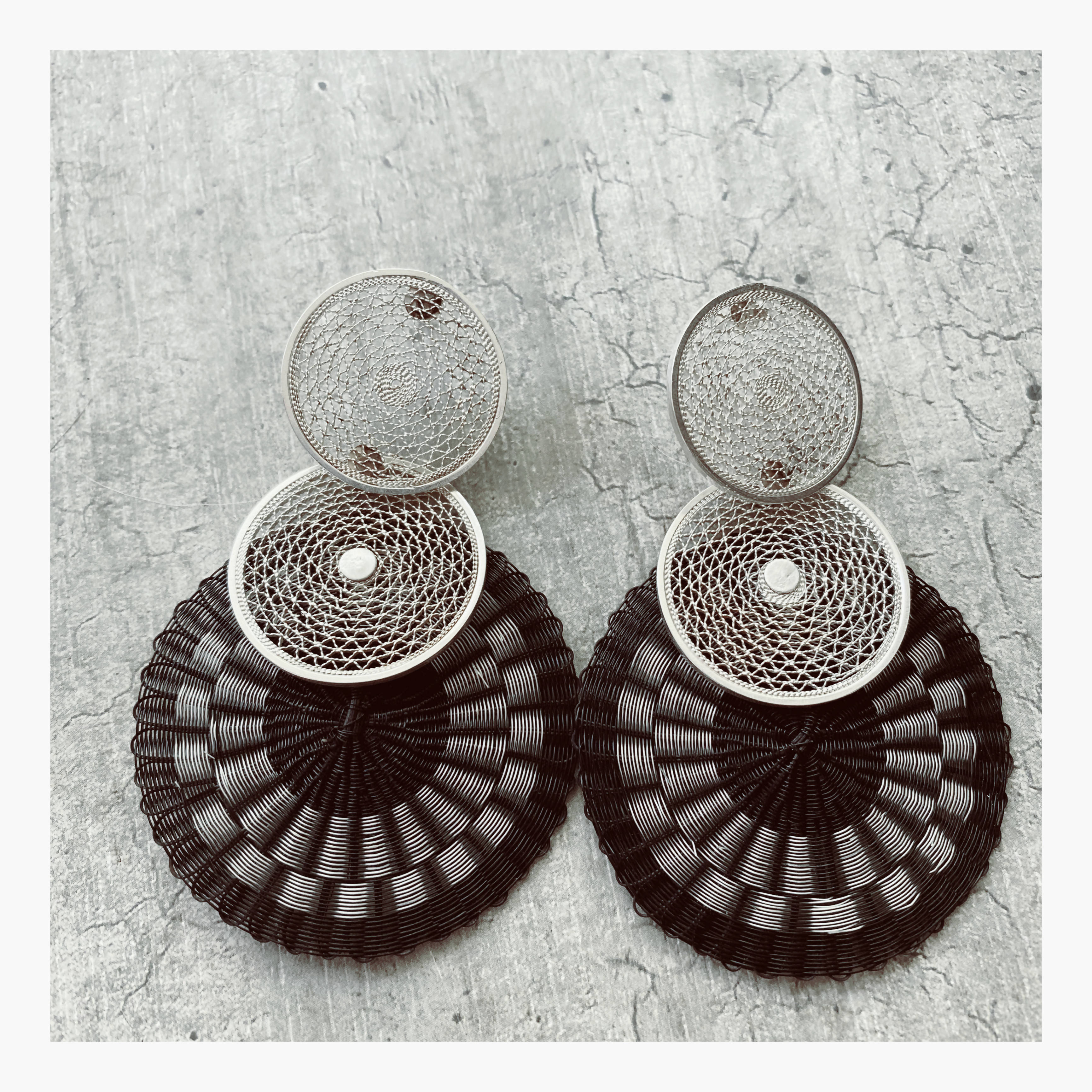 Aros Plata zigzag crin diseño