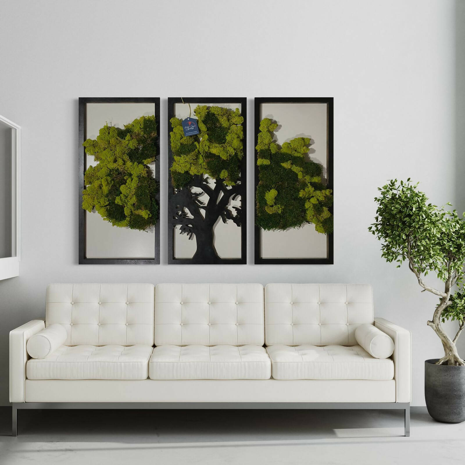 (A PEDIDO) Árbol tríptico musgo 100% natural 140x65cm