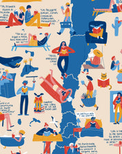 Mapa "En Chile somos buenos Pal Cuento" - Lámina